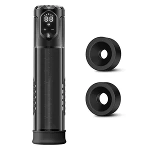 APP Digitaal Display LCD Real Touch Gevoel Zwarte Penispomp TPE Mannelijke Verbetering Hydrotherapie Oefening Masturbator Cup Negatief - Product Image 2