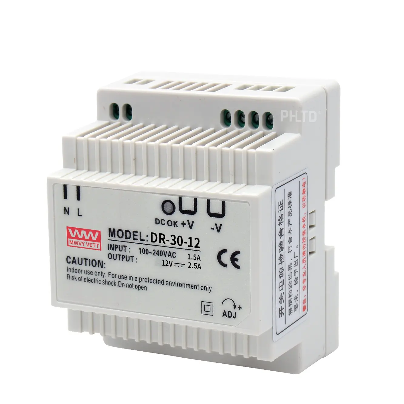 DR-30-12 12VDC電源DINレールAC-DC30W変圧器産業用DINレール24V1.25アンペアスイッチ電源