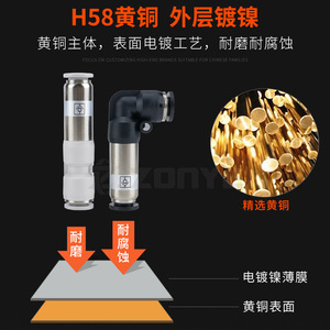 One Way Valve Pneumatic Connector AKH08 00 Quick Connect Elbow 1 4 In Gas Check Valve Copper Plated Nickel Plastic - Product Image 4