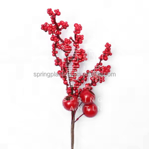 เบอร์รี่สีแดงประดิษฐ์สำหรับตกแต่งเทศกาลคริสต์มาสผลไม้เล็กๆสีแดงฤดูใบไม้ผลิ - Product Image 2