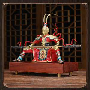 Figura de bronce del gran sabio Zhitian, guardián del dinero de la suerte, Bodhisattva mono de cobre, Sun Wukong - Product Image 2