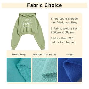 เสื้อฮู้ดพิมพ์ลายพัฟของผู้หญิงเสื้อฟลีซโอเวอร์ไซส์เปิดไหล่ปล่อยปล่อยเสื้อฮู้ดแบบสวมหัวสีทึบว่างเปล่า - Product Image 3