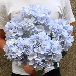Hortensias artificiales de alta calidad, de tacto Real hortensias, cabeza grande, flor de hortensia verde y blanca para decoración de bodas - Product Image 5