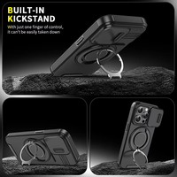 360 ° Coque de téléphone antichoc en TPU souple + PC rigide avec anneau métallique rotatif dissimulé et support de voiture pour iPhone 15 Pro Max 13 12 11 14 16 Pro Max Plus