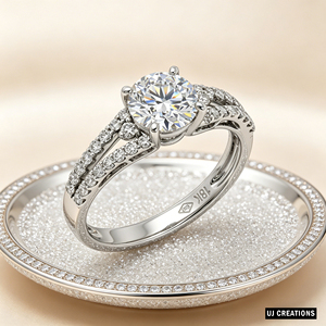 Custom S925/10K/14K/18K Solid Gold 1 Carat Round Lab Grown Diamond IGI Certified Wedding Party <b>Ring</b> VVS-VS Quality Brilliant Cut - Product Image 4