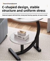Table d'appoint moderne en métal à double couche, légère et peu encombrante pour salon, chambre, villa, hôtel