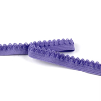Personnalisé Multicolore 1 cm Nylon Spandex Doux Dentelle Bande Élastique Dents Bord Picot Élastique Dentelle Garniture