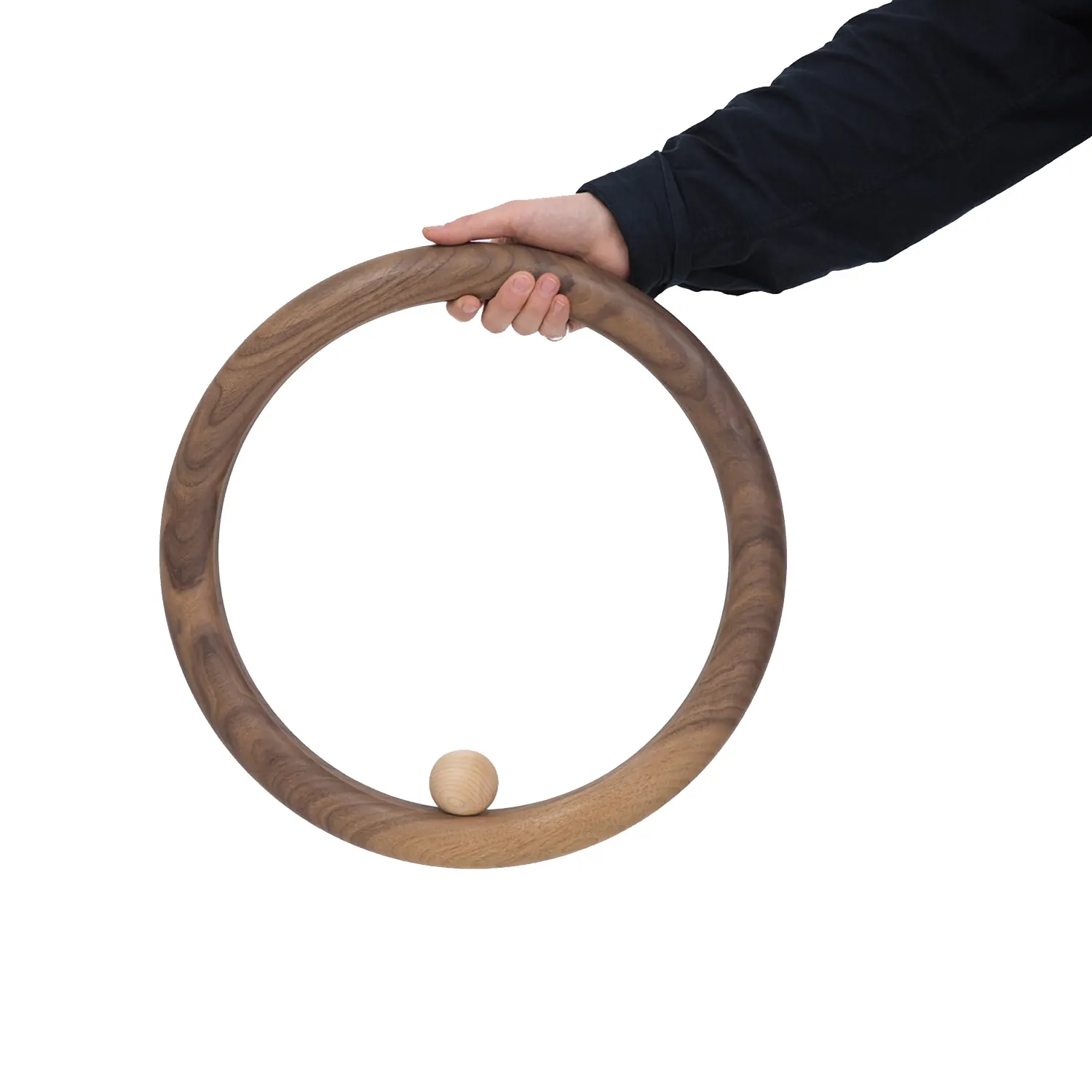 Lingkaran bentuk torus kayu dan bola kayu bingkai Hoop bordir bulat Modern
