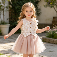 Ensemble pour fillette, gilet fleuri mignon + jupe tutu, 2 pièces, ensemble de vêtements d'été mignon