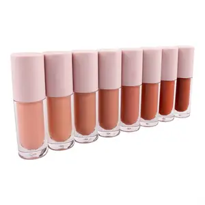 Luxe Grote Borstel Fles Lippenstift Leveranciers Non-Stick Cup Waterdicht Nude Custom Matte Lip Stick Vloeibare Private Label Lippenstift