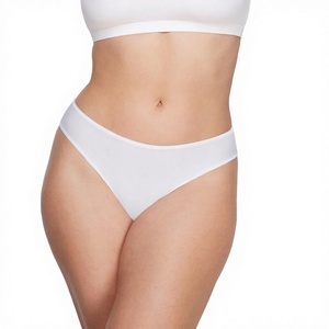 Culotte string sans couture en coton biologique pour femme, respirante, tricotée, ultra-fine, taille basse, couleur unie, douce et légère - Product Image 3