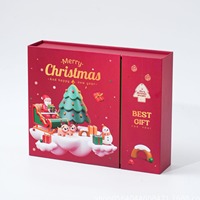 Boîte de calendrier de Noël personnalisée Matériau en carton vide Oeuvre de fête Facile à remplir Emballage cadeau de vacances