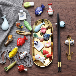 Repose-baguettes en céramique de style mixte, en forme d'animaux et de fruits, pour la décoration de la table de cuisine - Product Image 2