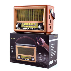 Radio Portátil Vintage M-553BT, Radio AM/FM de Madera con Linterna Retro - Product Image 2
