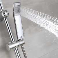 Robinets muraux en acier inoxydable de style classique chromés Robinets Surface polie Ensemble de douche à effet pluie pour salle de bains