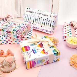 Wholesale Disposable Printed High Quality Birthday <b>Tissue</b> Rolls Rainbow Foil Candles Packaging <b>Wrapping</b> <b>Paper</b> Roll Superior - Product Image 4