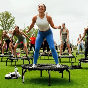 Mini Trampolín Plegable AKTIV AKO-<span class=keywords><strong>STAC</strong></span>-2359, Silencioso y Estable, para Ejercicio en Interiores, Rebounder Elástico de 40'/48'/50', para Fitness y Saltos, para Adultos - Product Image 6