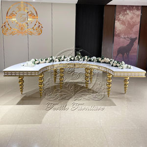 أثاث أحداث فندق أفعواني على شكل حرف S من الفولاذ المقاوم للصدأ ذهبي حديث لحفلات الزفاف - Product Image 5