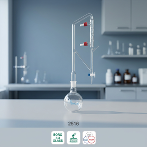 ขวดกลั่นแก้วโบโรซิลิเกต BioLab แบบคอยาวพร้อมจุกปิดสำหรับห้องปฏิบัติการ - Product Image 4