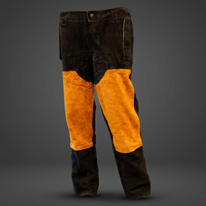 <b>Men's</b> <b>Black</b> And Orange Canvas <b>Work</b> <b>Pants</b> High Waist Button Fly Heavyweight Winter Workwear Style Side Pockets - Product Image 4