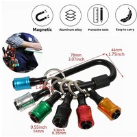 LXD 6 pièces Porte-embouts magnétique 1/4'' pour tournevis, adaptateur de foret à queue hexagonale, étui de rangement portable, qualité industrielle