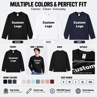 T-shirt à manches longues et col rond pour homme, personnalisable avec logo, style streetwear oversize, fabricant OEM ODM, fournisseur en gros pour marques