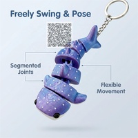 Porte-clés Requin baleine articulé et Raie manta imprimés en 3D, Souvenirs d'aquarium, Articles cadeaux sur le thème de la vie marine, Marchandises de boutique, Figurines de bureau Galaxie