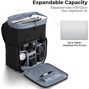 Portable Hard Shell Camera Sac À Dos 15.6 "Compartiment Pour Ordinateur Portable Trépied Support Anti-Vol Résistant À L'eau Grande Capacité Photographie - Product Image 2