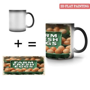 Mug en céramique noir givré 11 oz, changeant de couleur à la chaleur, tasse vierge pour souvenir de conférence d'entreprise - Product Image 4