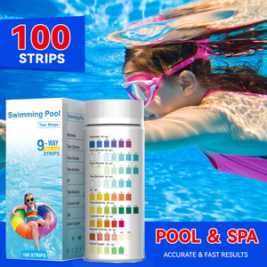 Bandelettes de test 9-en-1 pour l'eau douce et l'eau salée, bandelettes de test de la qualité de l'eau pour <span class=keywords><strong>piscine</strong></span> et spa - Product Image 1
