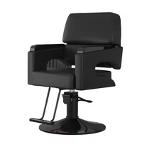 Fauteuil de coiffure moderne en cuir pivotant avec fonction de levage et de massage pour salons de coiffure, hôtels et maison - Mobilier métallique