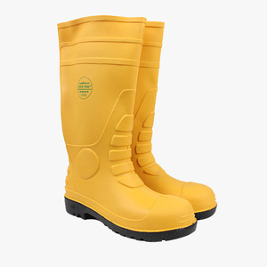 Bottes de pluie anti-écrasement pour hommes LEVER, anti-perforation SL-2-19 jaunes, certifiées CE européennes, résistantes aux produits chimiques, bottes de pompier - Product Image 1