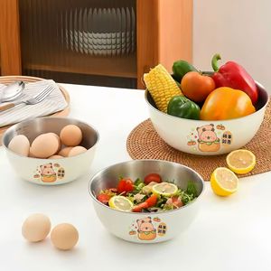 Juego de Tazones para Mezclar de Acero Inoxidable, 3 Piezas, Tazón para Ensalada de Grado Alimenticio, Tazón para Cocinar, Apto para Lavavajillas - Product Image 1