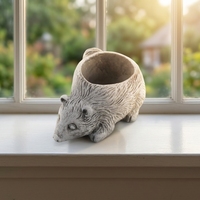 Pot de fleurs en béton décoratif de qualité pour la maison et le jardin, idéal pour les plantes succulentes et les décorations de cimetière.