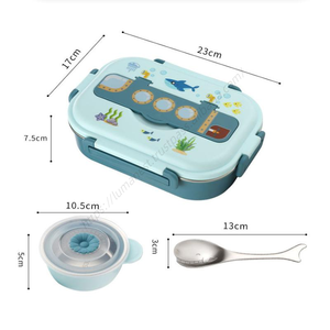 Lonchera Infantil Hermética al por Mayor - Incluye Paquete de Hielo Reutilizable para Mantener la Comida Fría, Contenedor Bento de 3 Compartimentos - Product Image 1