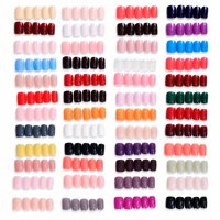 Ongles à presser couleur unie, forme squoval, faux ongles artificiels, personnalisables, en gel souple, nuancier de couleurs, vente en gros