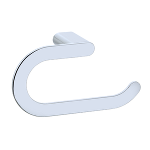 Anneau porte-serviettes moderne en acier inoxydable chromé incurvé avec base ronde murale et garantie d'un an - Product Image 6