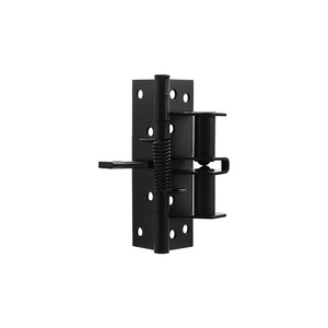 Bisagra de puerta oculta de 4 pulgadas con cierre automático por resorte para puertas y armarios de madera, diseño minimalista, hierro negro - Product Image 1