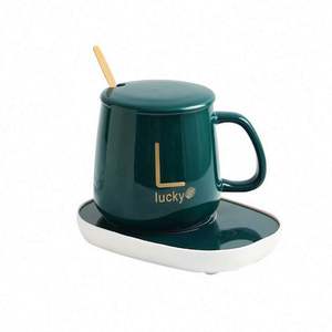 Taza Calentadora Inteligente de Porcelana Fina con Control de Temperatura y Cuchara, Ecológica, para Oficina y Hogar, con Logotipo USB, Ideal para Regalo, para Agua y Café - Product Image 1