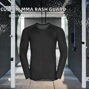 เสื้อรัดกล้ามเนื้อผู้ชาย MMA สำหรับออกกำลังกาย ยี่ห้อ Birlag Sports  ผ้าสแปนเด็กซ์ โพลีเอสเตอร์ แขนยาว แห้งเร็ว เหมาะสำหรับยิวยิตสู BJJ มวย ยิม ว่ายน้ำ  รับสกรีนโลโก้ - Product Image 2