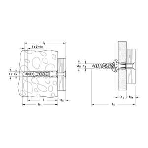 ฟิชเชอร์ UX-S ไนลอน dowels กับ chipboard สกรู (50ชิ้น) - Product Image 3