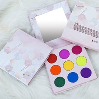 Palette de fards à paupières en poudre chimique imperméable à haute pigmentation 9 couleurs, finition mate et scintillante, 20g, étiquette privée personnalisée, vente en gros