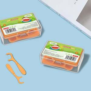 Bâtonnet de fil dentaire pour enfants personnalisable de qualité export avec cure-dent intégré pour l'hygiène buccale et étiquette personnalisable - Product Image 3