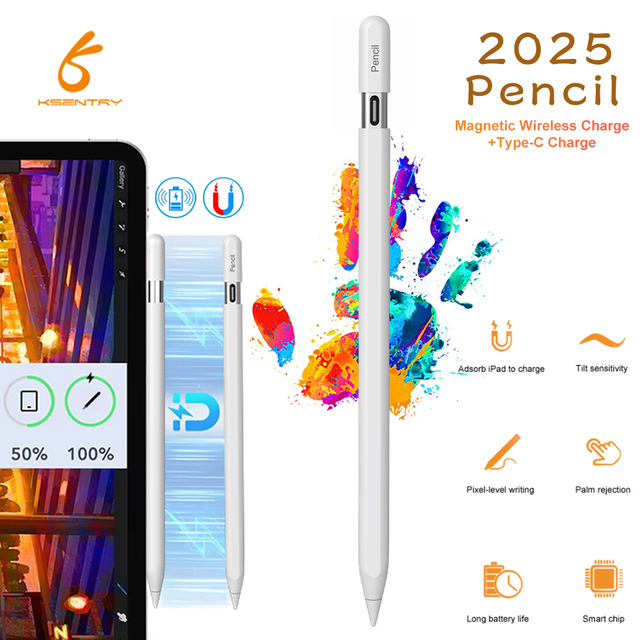 Wireless Rechargeable Magnetic Digital Pencil Capacitive Active Touch Screen Palm Rejection Stylus Pen for iPad Drawing Writing