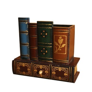 Mystic Arts Wooden <b>Book</b> Pen Holder Desk Ornament Chinese Style Office Home Decorative Storage <b>Box</b> For Pens Pencils Makeup - Product Image 5