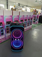 Nuevo Altavoz Inalámbrico NDR-1808 de 8 Pulgadas y 100W RGB BT Mp3 para Fiestas, Altavoz Inalámbrico de Rango Completo con Micrófono para Exteriores