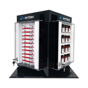 Cartoleria personalizzata 4 lati rotanti in acrilico <span class=keywords><strong>penna</strong></span> <span class=keywords><strong>stilografica</strong></span> espositore bottiglia di inchiostro Stand di visualizzazione con serratura - Product Image 6