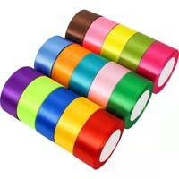 Vente en gros de cadeaux Noël rouleau de fleurs colorées personnalisées rubans de satin imprimés par sublimation écologique pour l'emballage de fleurs