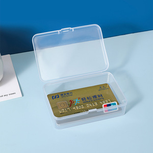 Transparent Plastic Card <b>Storage</b> <b>Box</b> Rectangle <b>Stackable</b> With Lid For Playing Cards ID Business Cards Organizing - Product Image 2