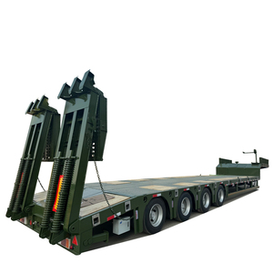 Rampa de suspensión neumática de 4 ejes, remolques de camiones, semirremolque de plataforma de carga baja nuevo de 60 toneladas, semirremolque de transporte de cama baja, semirremolque de camión - Product Image 1